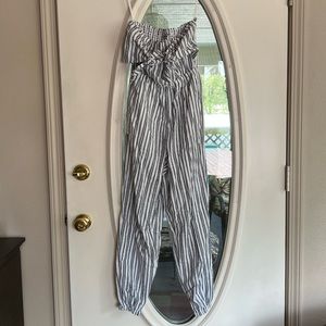 Aerie Strapless Linen Jumpsuit